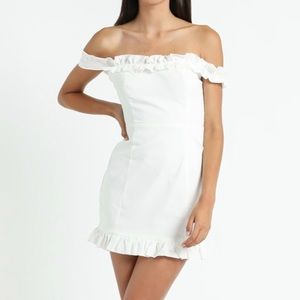 Mini White Linen Showpo Dress